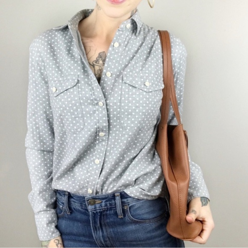 J. Crew Gray Long Sleeve Button Down Shirt